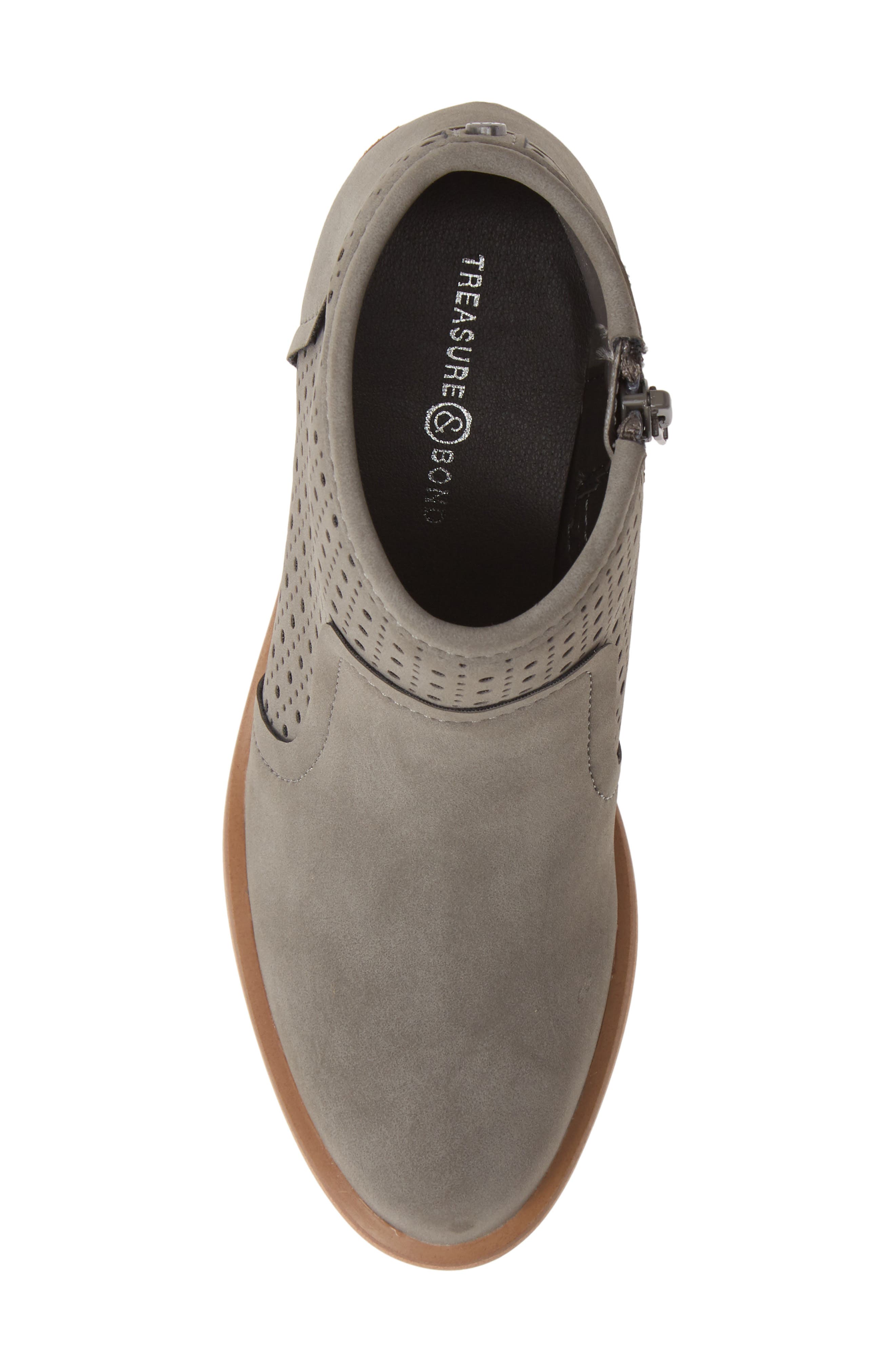 Treasure & Bond Perforated Block Heel Bootie, Alternate, color, 