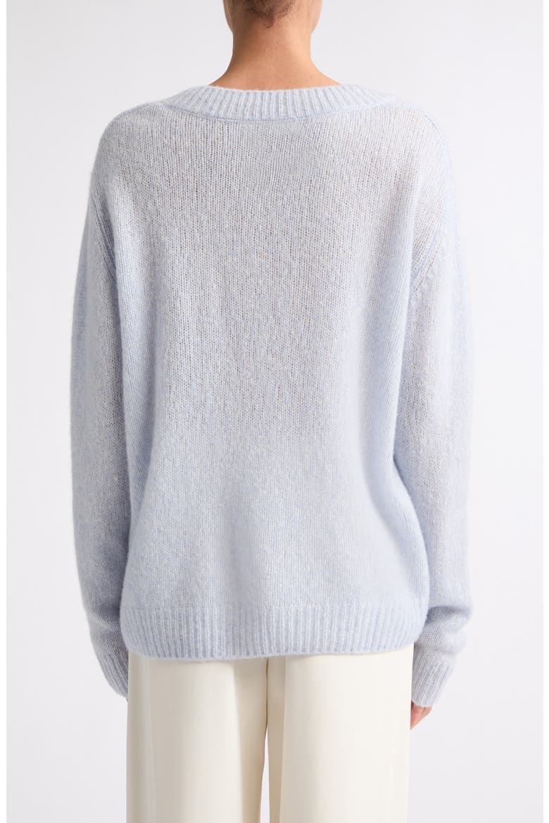 Leona V-Neck Cashmere & Silk Sweater, Alternate, color, SEA BREEZE