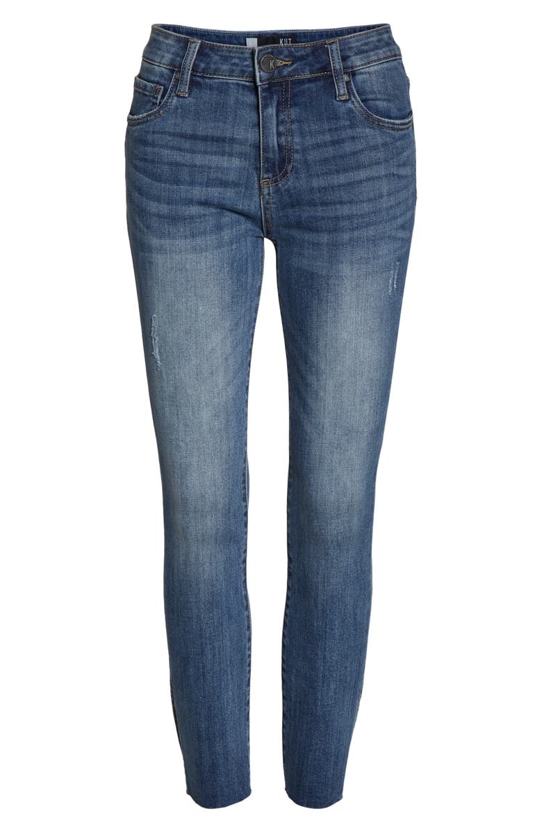 KUT from the Kloth Reese Side Slit Ankle Straight Leg Jeans, Alternate, color, 