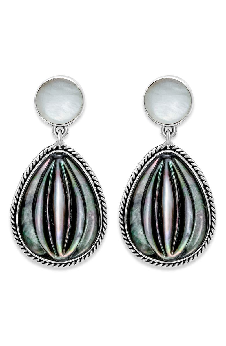 SAMUEL B. Sterling Silver & Mother of Pearl Drop Earrings, Main, color, Pearl/ Silver