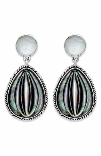SAMUEL B. Sterling Silver & Mother of Pearl Drop Earrings