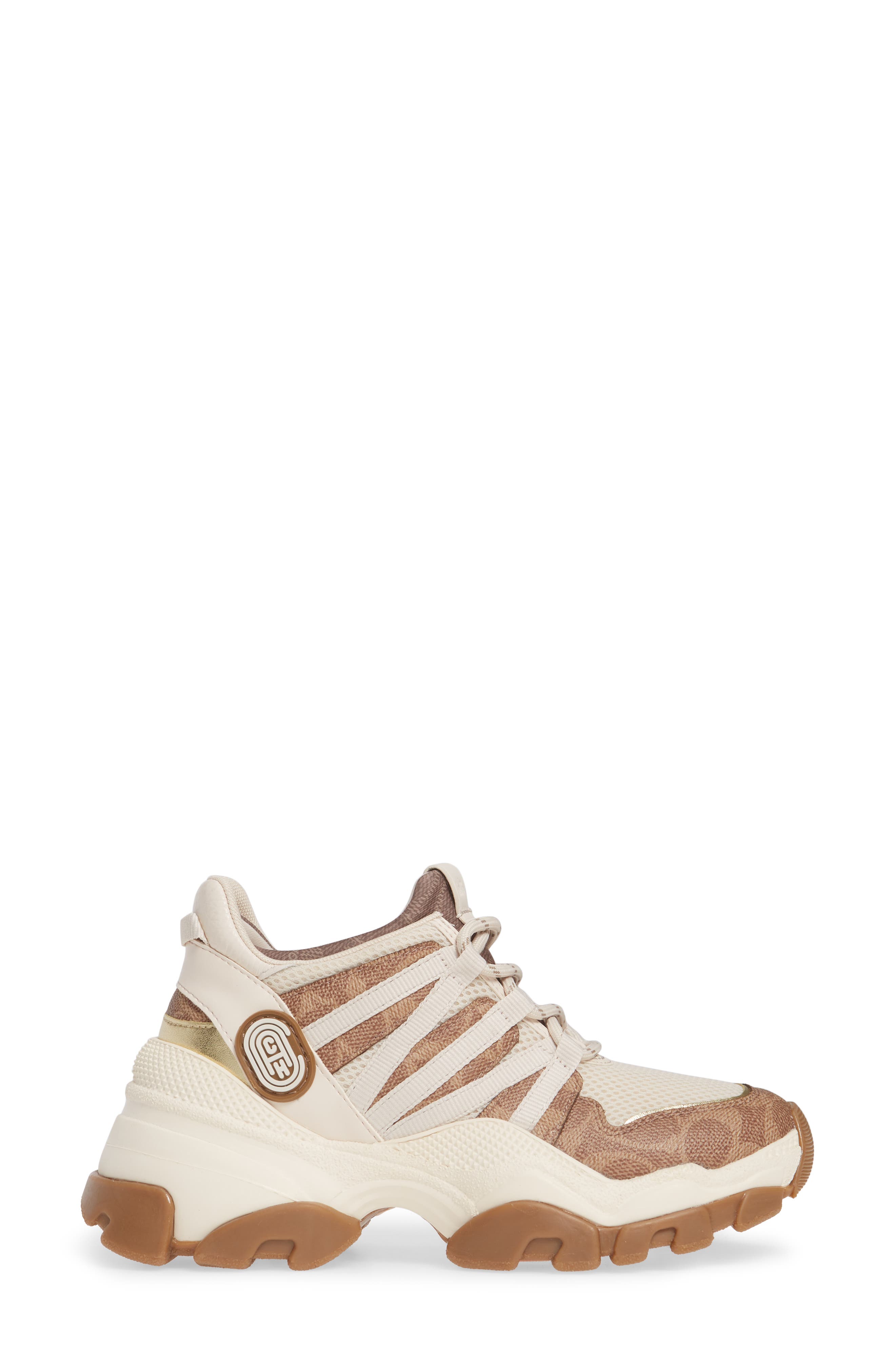 C165 Logo Sneaker, Alternate, color, TAN/ CHALK MULTI