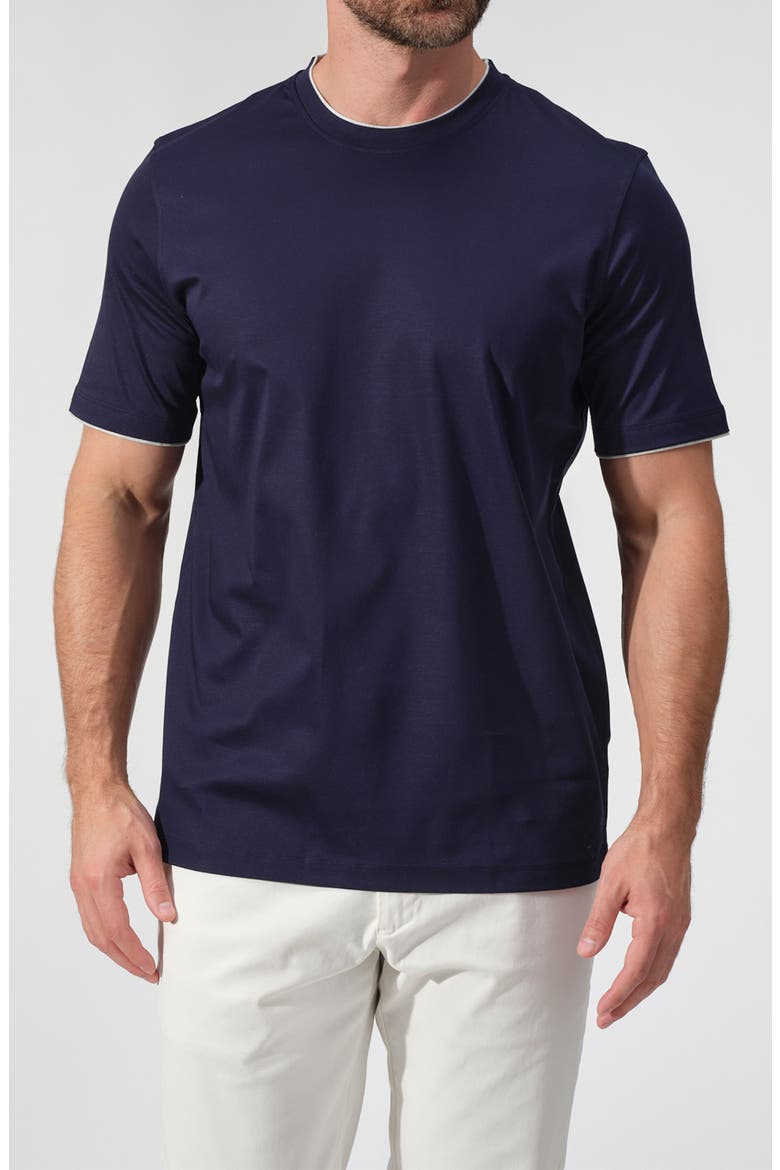 Faux Layering T-Shirt, Main, color, NAVY