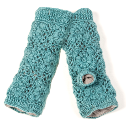 Flower Crochet Handwarmers