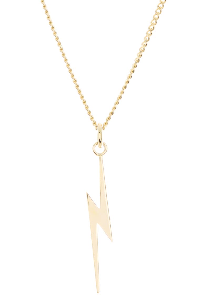 Lightning Bolt Pendant Necklace, Main, color, GOLD