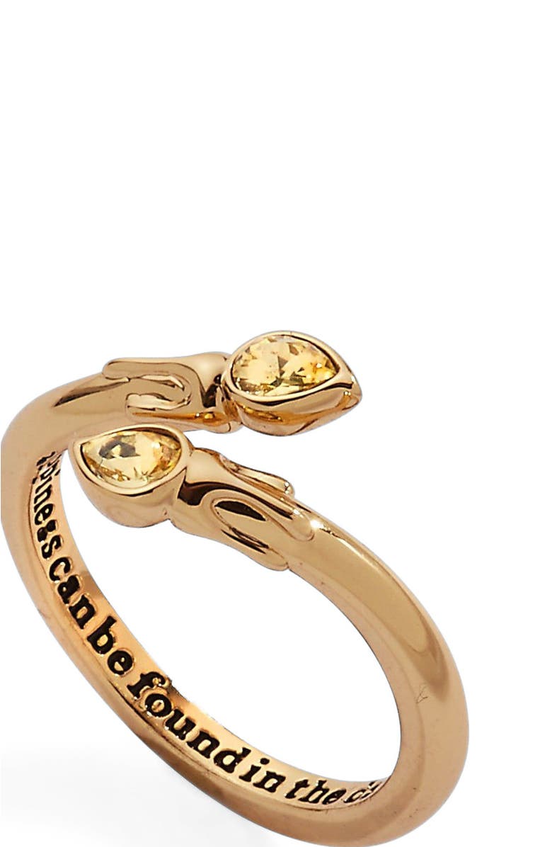 Alex and Ani Harry Potter Great Hall Candle Wrap Ring, Alternate, color, Gold