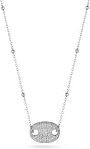 GLAZE JEWELRY Pavé Cubic Zirconia Mariner Link Pendant Necklace