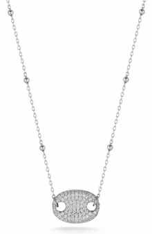 GLAZE JEWELRY Pavé Cubic Zirconia Mariner Link Pendant Necklace