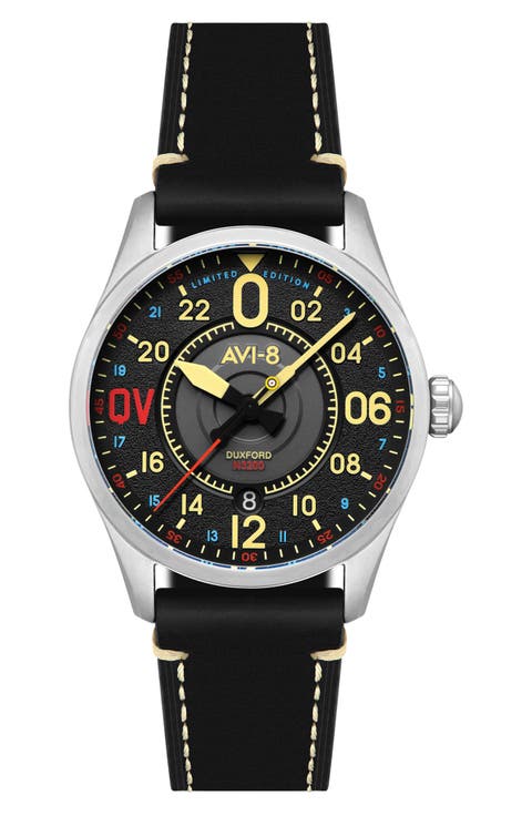 x Imperial War Museums Spitfire N3200 Automatic Leather Strap Watch, 42mm