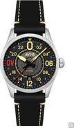 AVI-8 x Imperial War Museums Spitfire N3200 Automatic Leather Strap Watch, 42mm