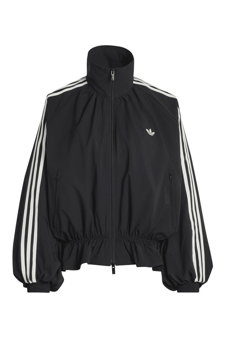 Blousy Oversized Track Top, Alternate, color, BLACK