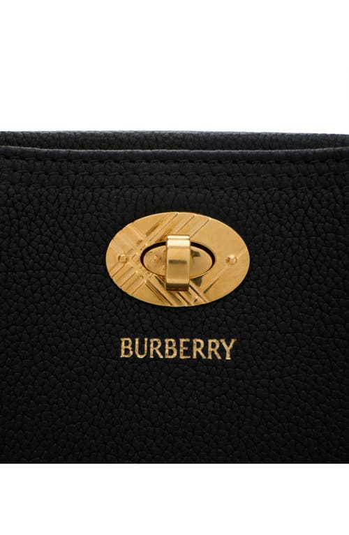 Burberry Mini Cotswold Grained Leather Top Handle Bag In Black