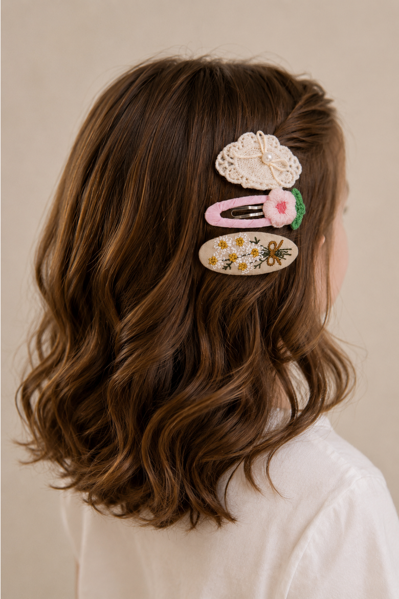 Garden Blossom Hair Clip Set of 5, Alternate, color, Pink
