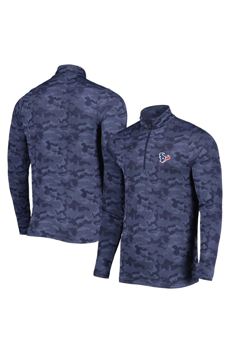ANTIGUA Men's Antigua Navy Houston Texans Brigade Quarter-Zip Sweatshirt, Main, color, 