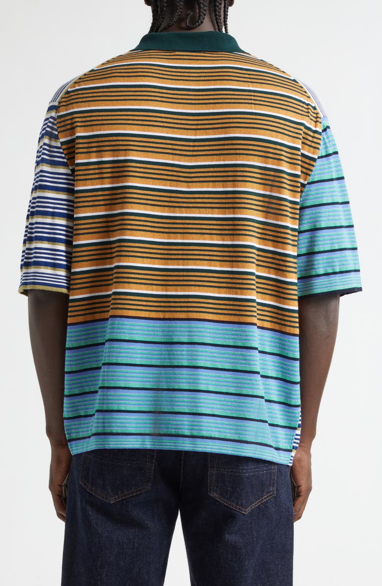 Waste Yarn Project Pico Stripe One of a Kind Polo, Alternate, color, White Multi