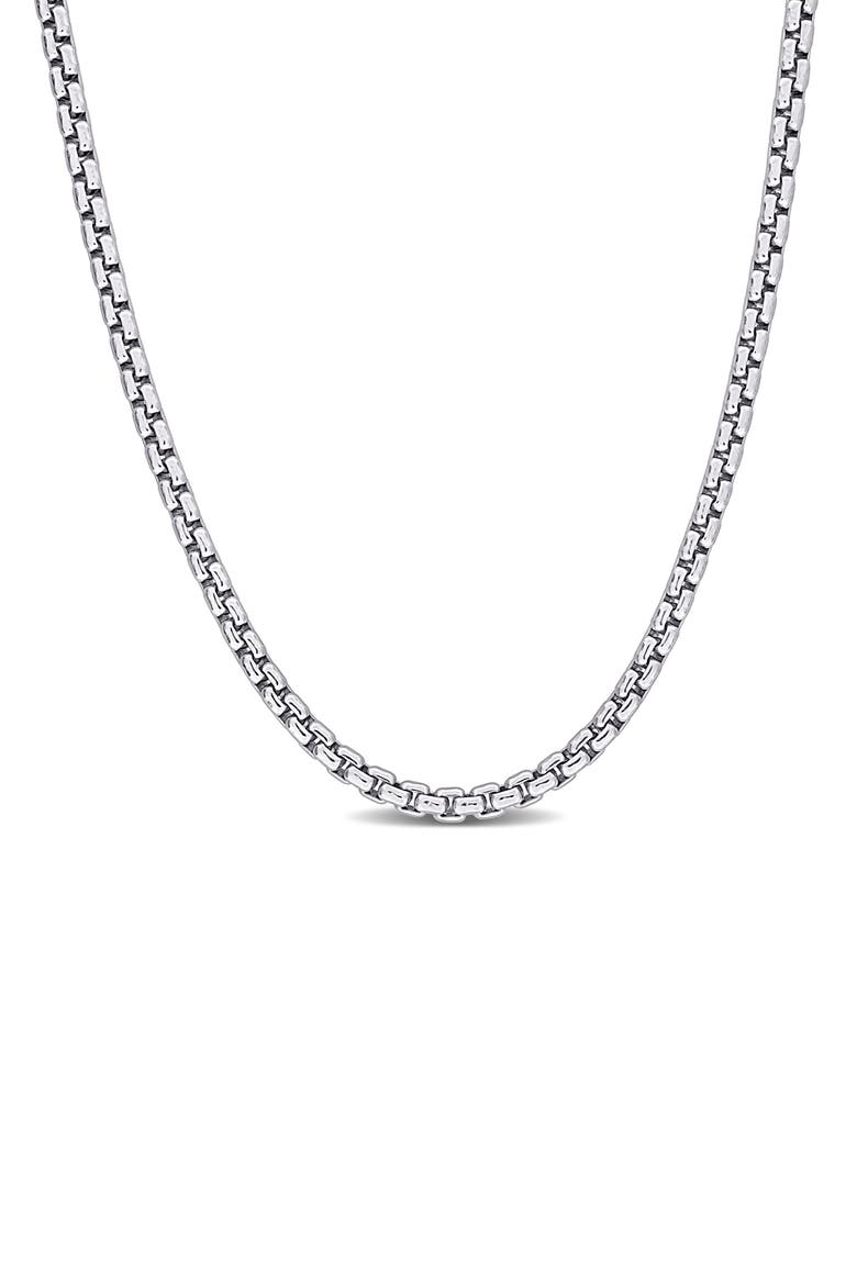 Box Link Chain Necklace, 2.5mm, Main, color, SILVER