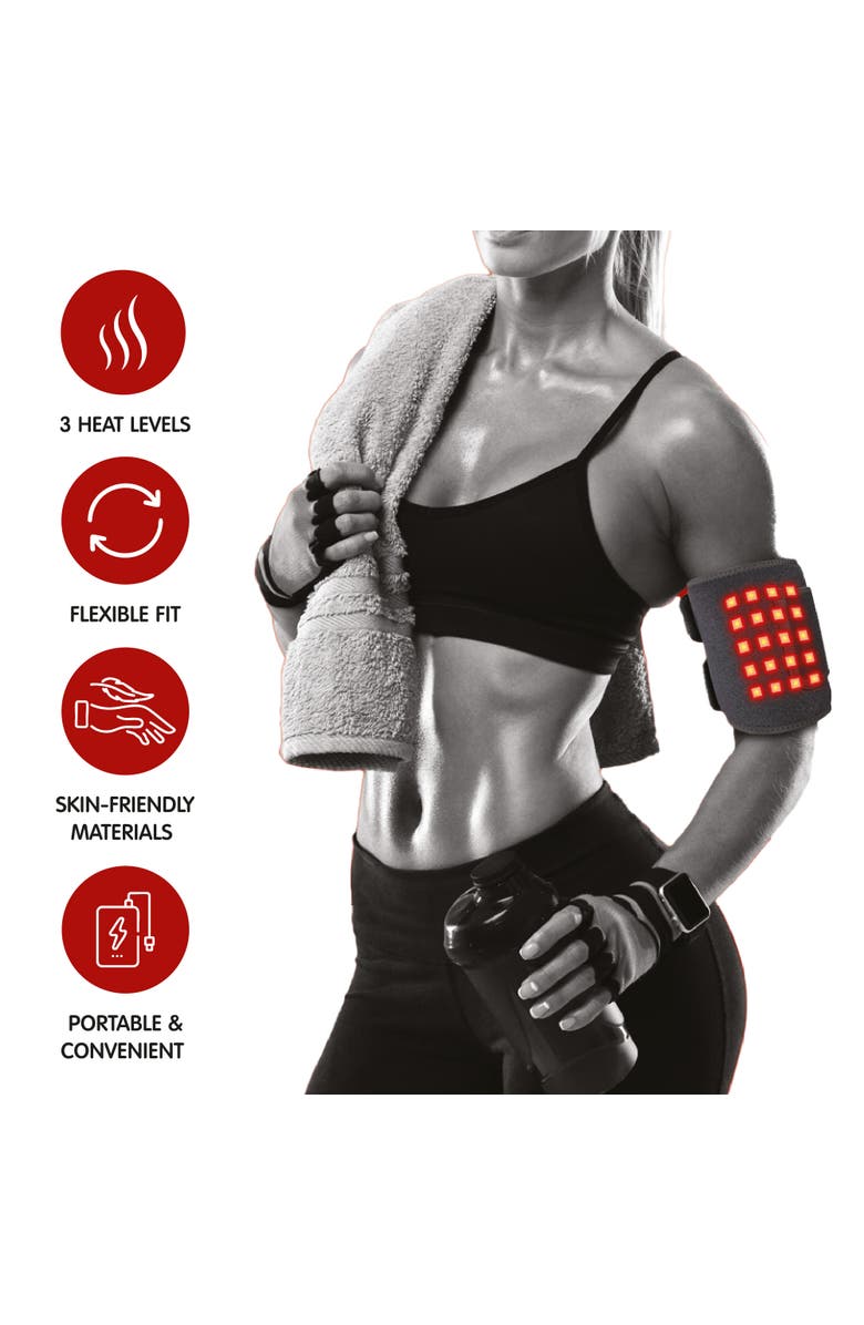 PURSONIC Red Light Therapy Arm & Elbow Wrap, Alternate, color, Black