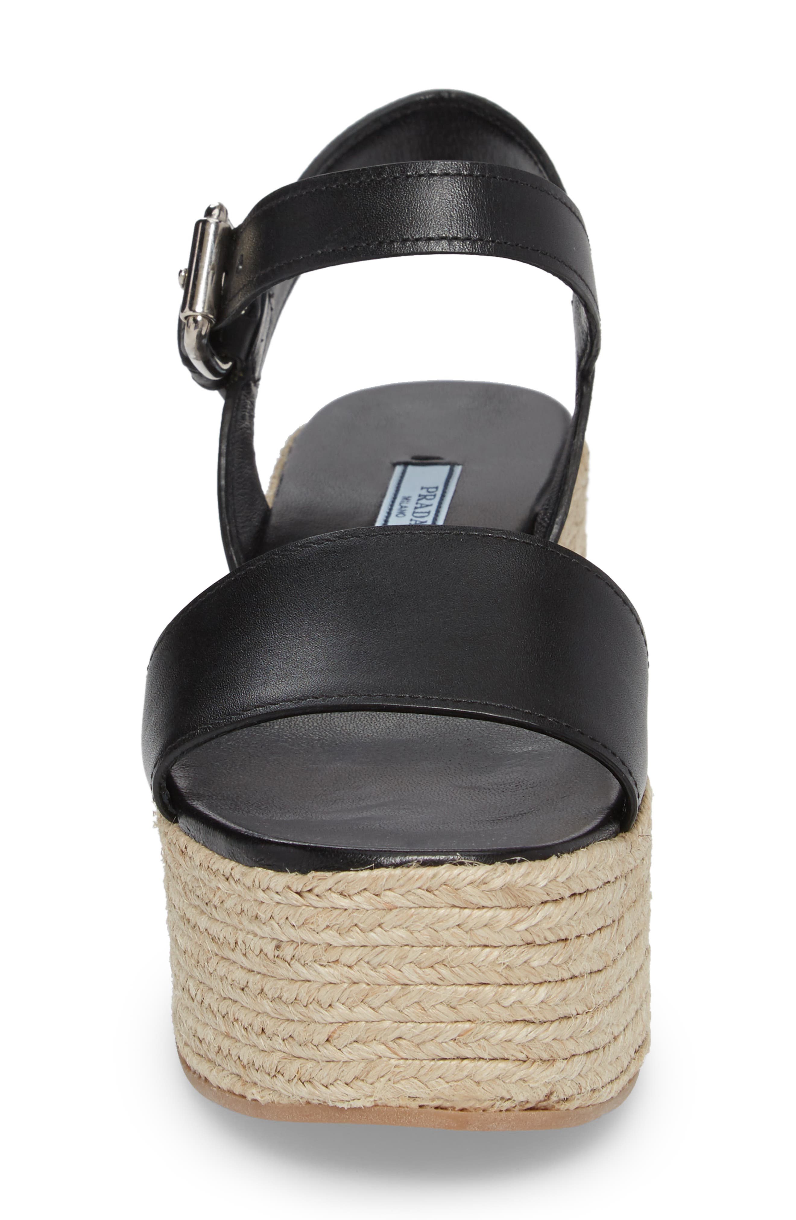 Prada Platform Espadrille Sandal, Alternate, color, 