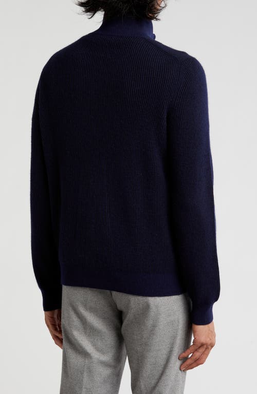 Amicale Rib Cashmere Zip Jacket In Blue