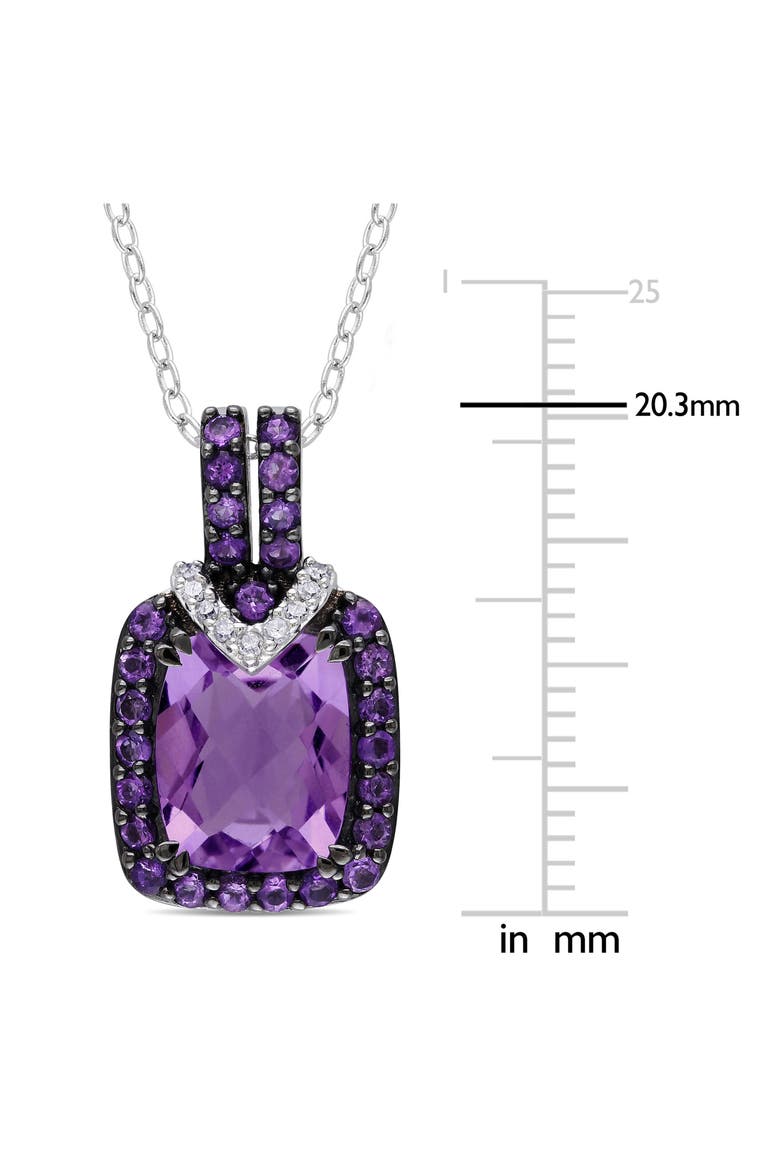 African Amethyst & Diamond Halo Pendant Necklace & Drop Earrings Set, Alternate, color, PURPLE