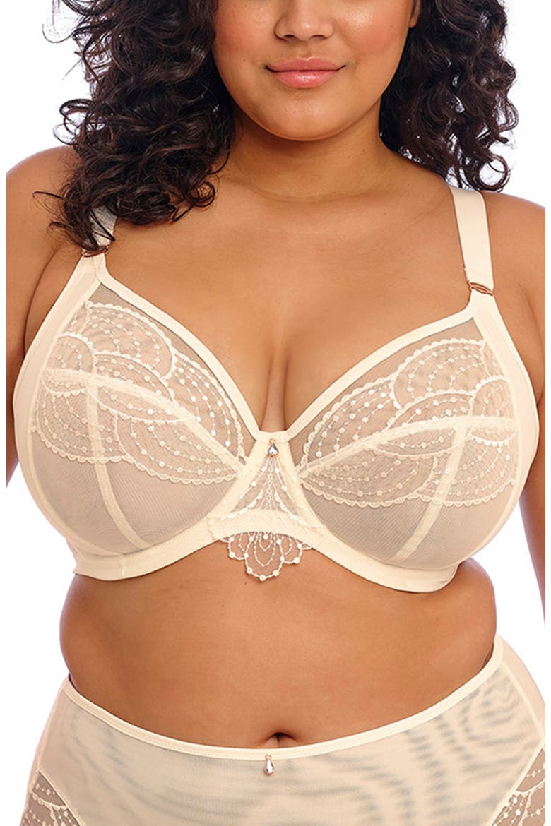 Priya Full Figure Underwire Plunge Bra, Main, color, VANILLA