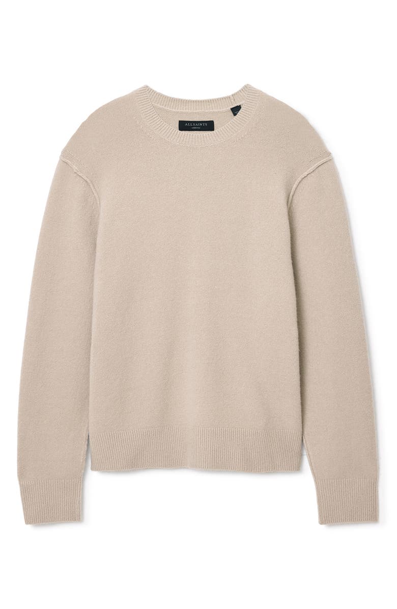 AllSaints Patern Crewneck Sweater, Alternate, color, Moon Grey