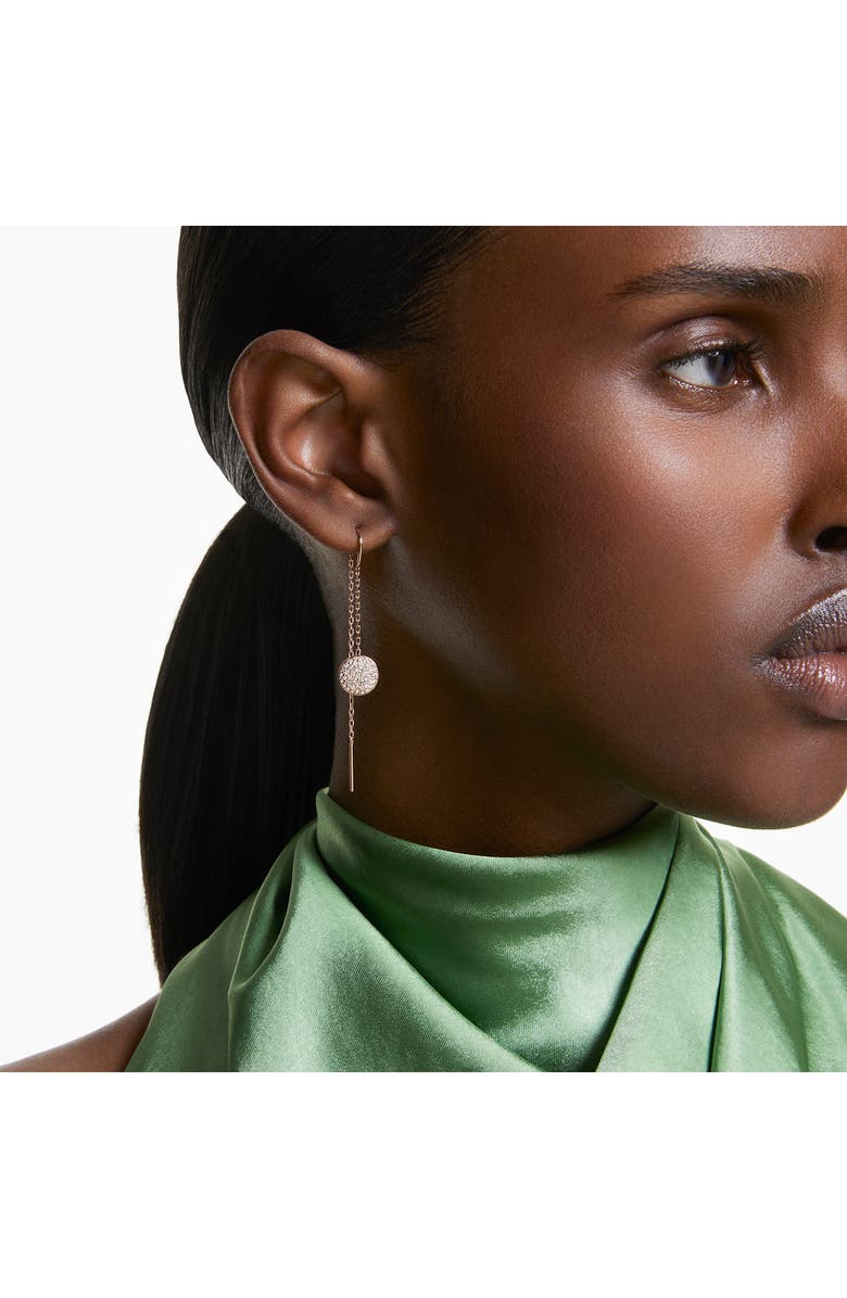 Swarovski Sublima Threader Earrings, Alternate, color, Rose Gold