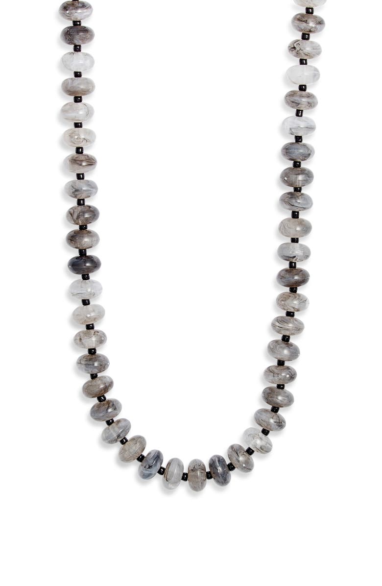 Nordstrom 12mm Beaded Necklace, Main, color, Grey- Gold