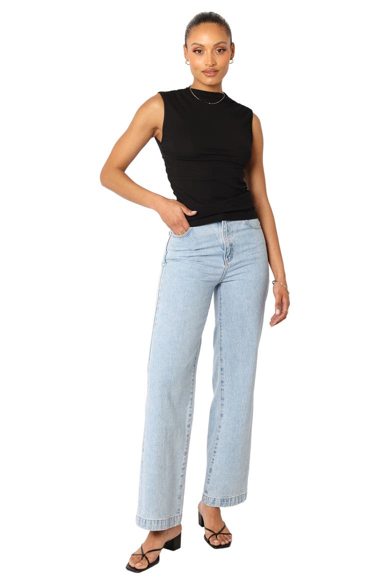 Nissa Mock Neck Sleeveless Top, Alternate, color, BLACK