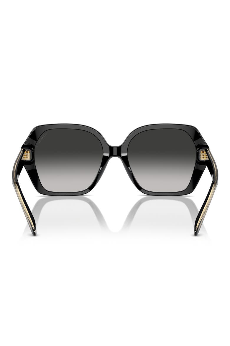 56mm Universal Fit Gradient Square Sunglasses, Alternate, color, BLACK