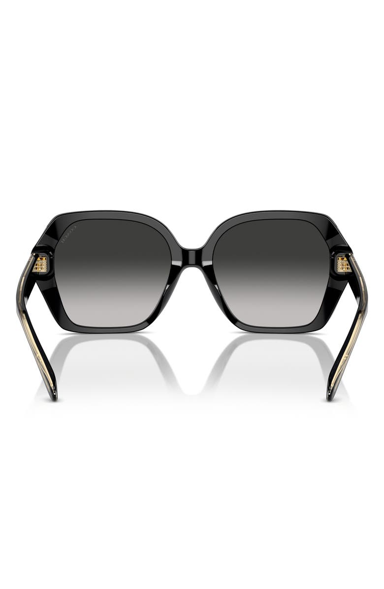 COACH 56mm Universal Fit Gradient Square Sunglasses, Alternate, color, Black