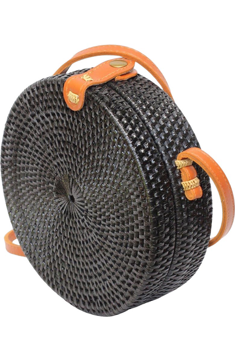 Jelavu Ata Bali Rattan Canteen Crossbody Bag, Alternate, color, Black