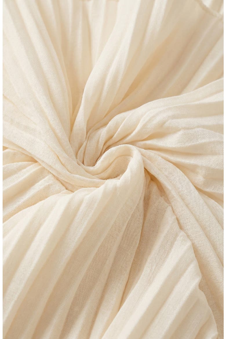 Pleated Floral Applique Sleeveless Top, Alternate, color, Beige