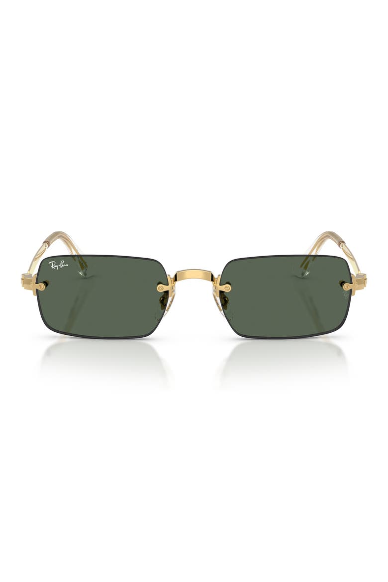 54mm Polarized Rectangular Sunglasses, Main, color, ARISTA / DARK GREEN