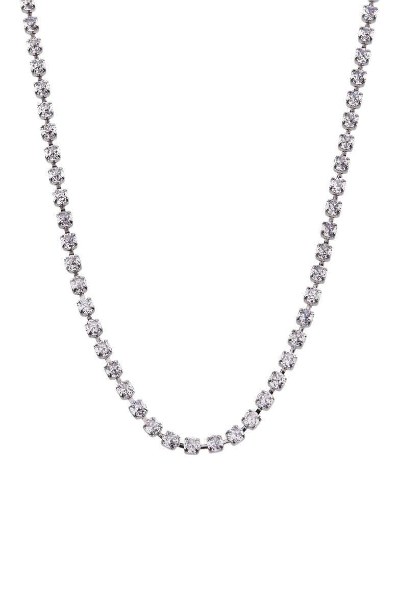 Alex and Ani Crystal Tennis Chain  Necklace, Main, color, Silver