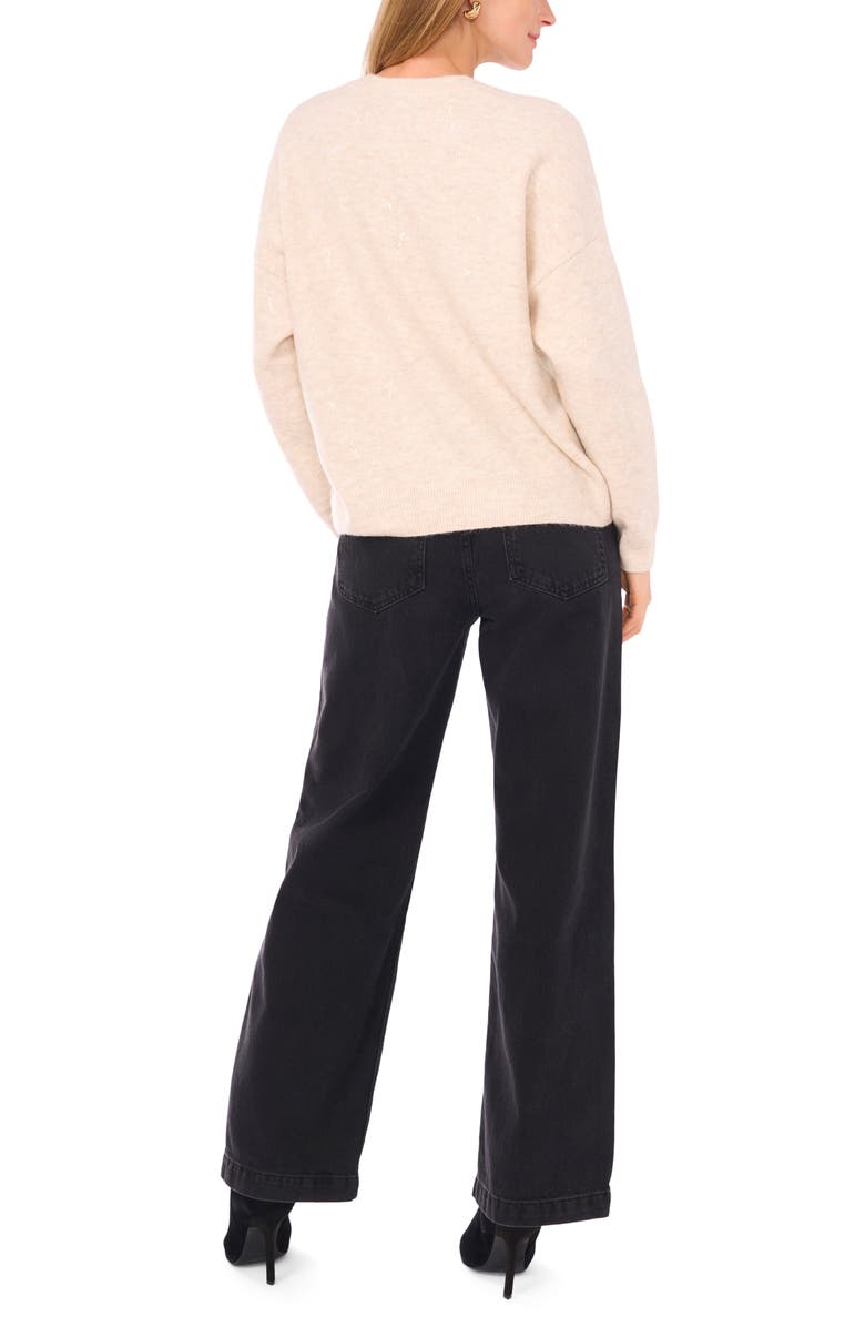 Halogen<sup>®</sup> Argyle Sequin V-Neck Sweater, Alternate, color, Malted