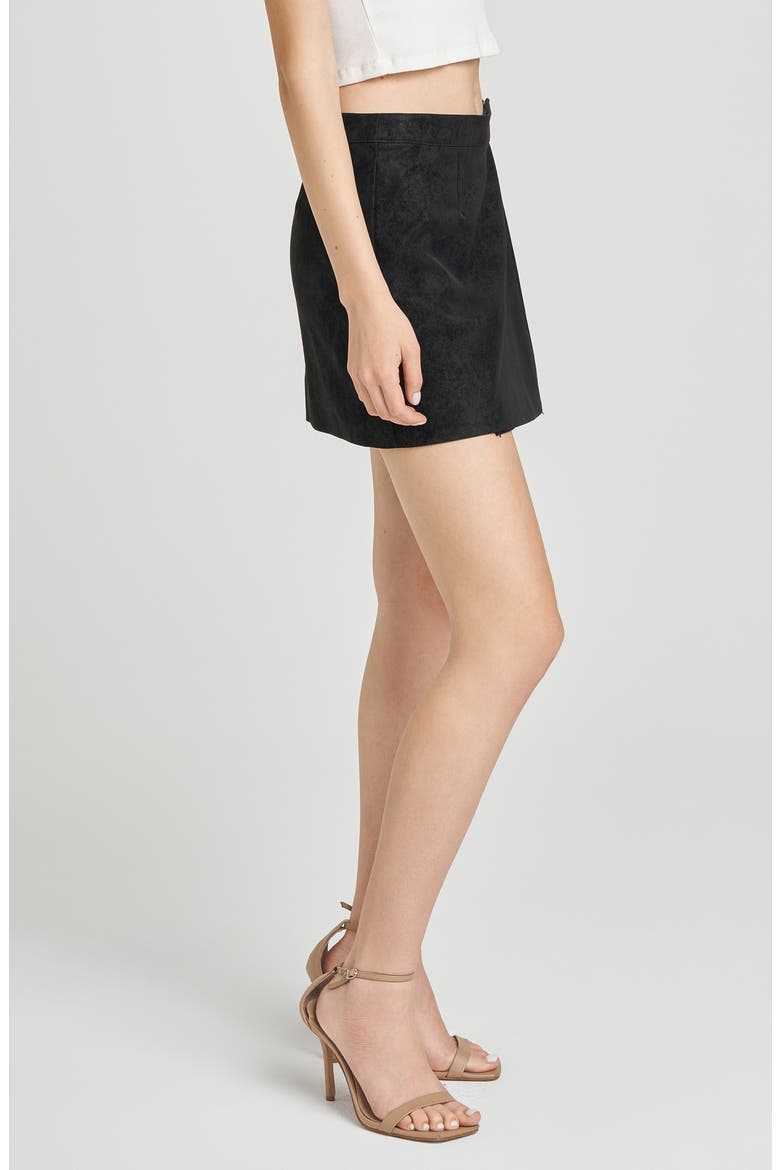 Freya Faux Suede Miniskirt, Alternate, color, BLACK