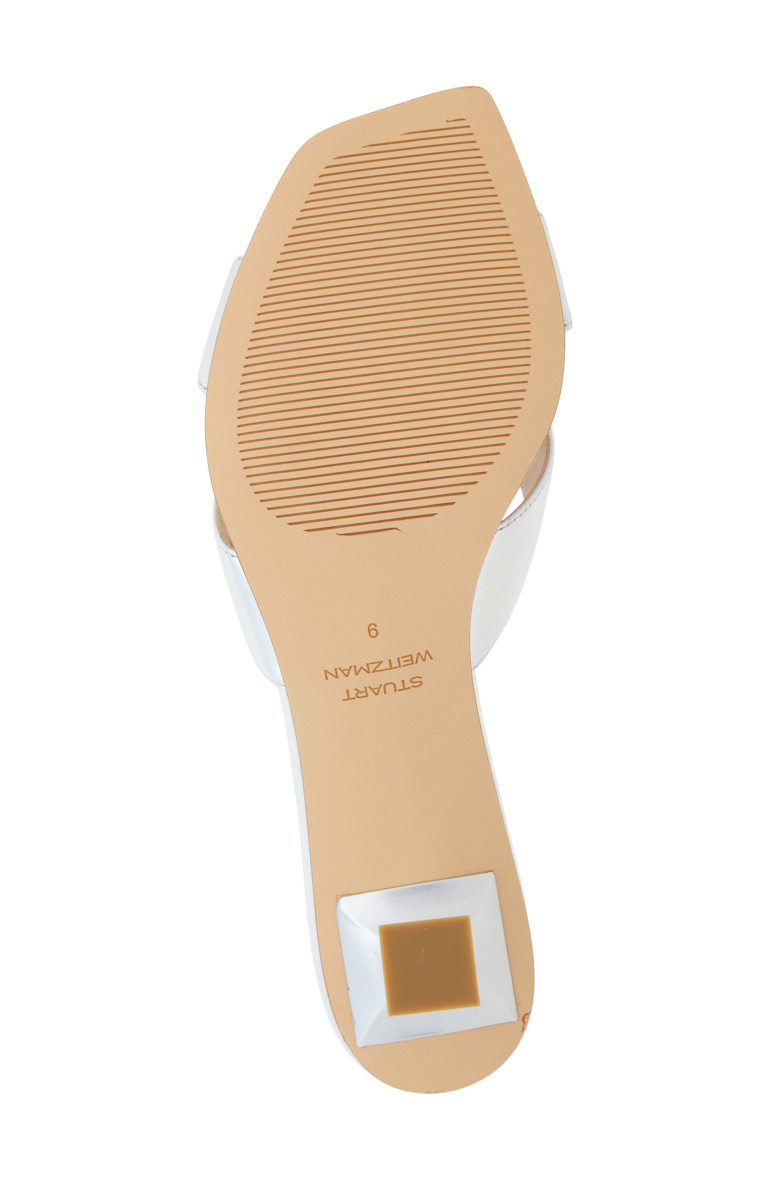 Stuart Weitzman Miami 50 Slide Sandal, Alternate, color, Silver