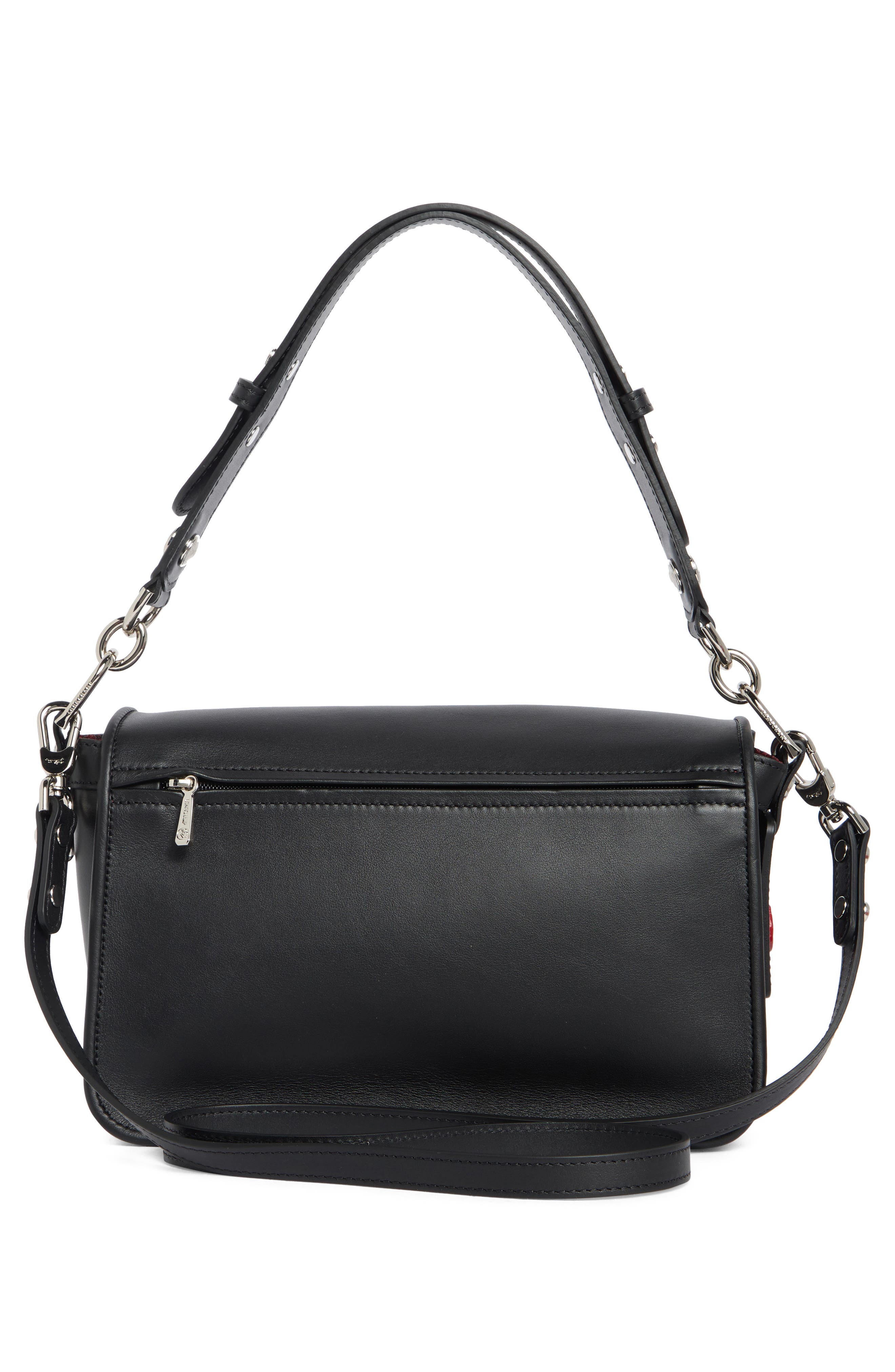 Longchamp Mademoiselle Studded Crossbody Bag, Alternate, color, Black