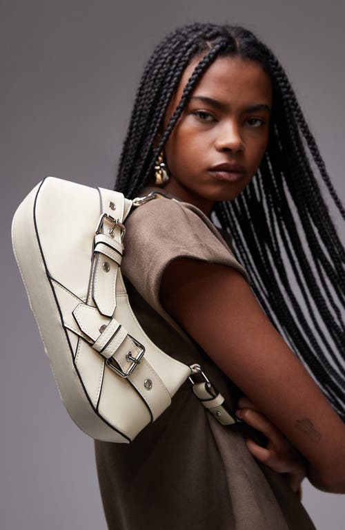 Topshop Saira Buckle Shoulder Bag In Lemon-yellow In Yellow