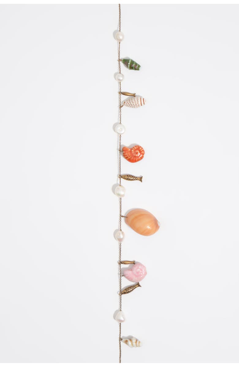 Bimba y Lola Pearl & Shell Necklace, Alternate, color, Pearl