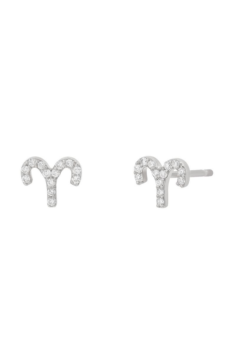 Zodiac Diamond Stud Earrings, Main, color, 14K WHITE GOLD - ARIES