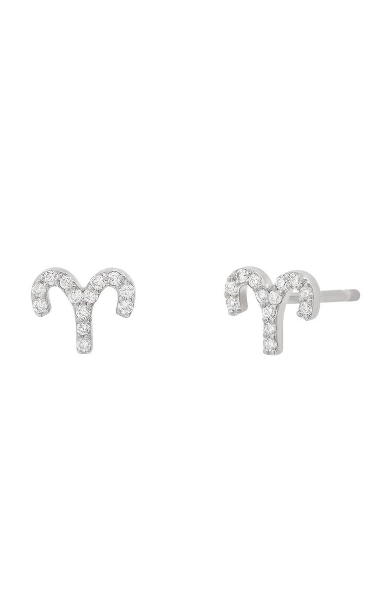 BYCHARI Zodiac Diamond Stud Earrings, Main, color,