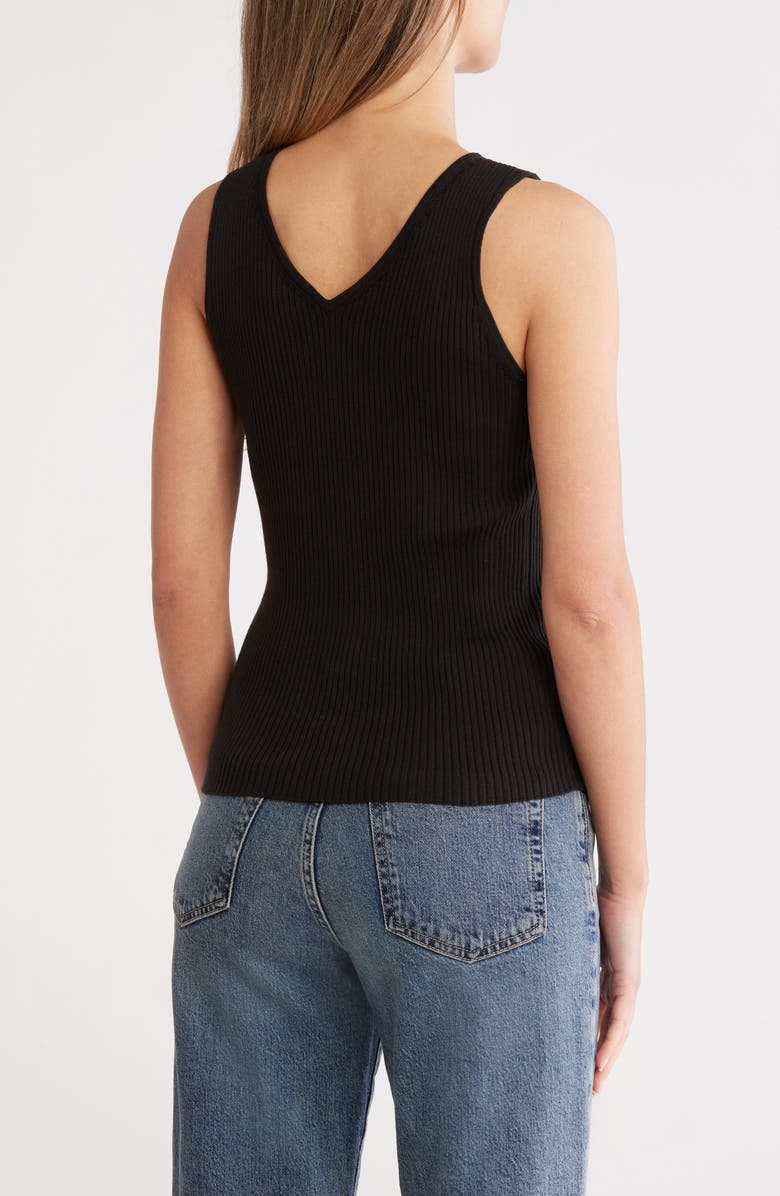 Calvin Klein Sleeveless Rib Cotton Blend Sweater, Alternate, color, 