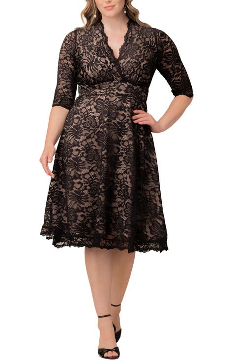 Mademoiselle Lace A-Line Dress (Plus Size)