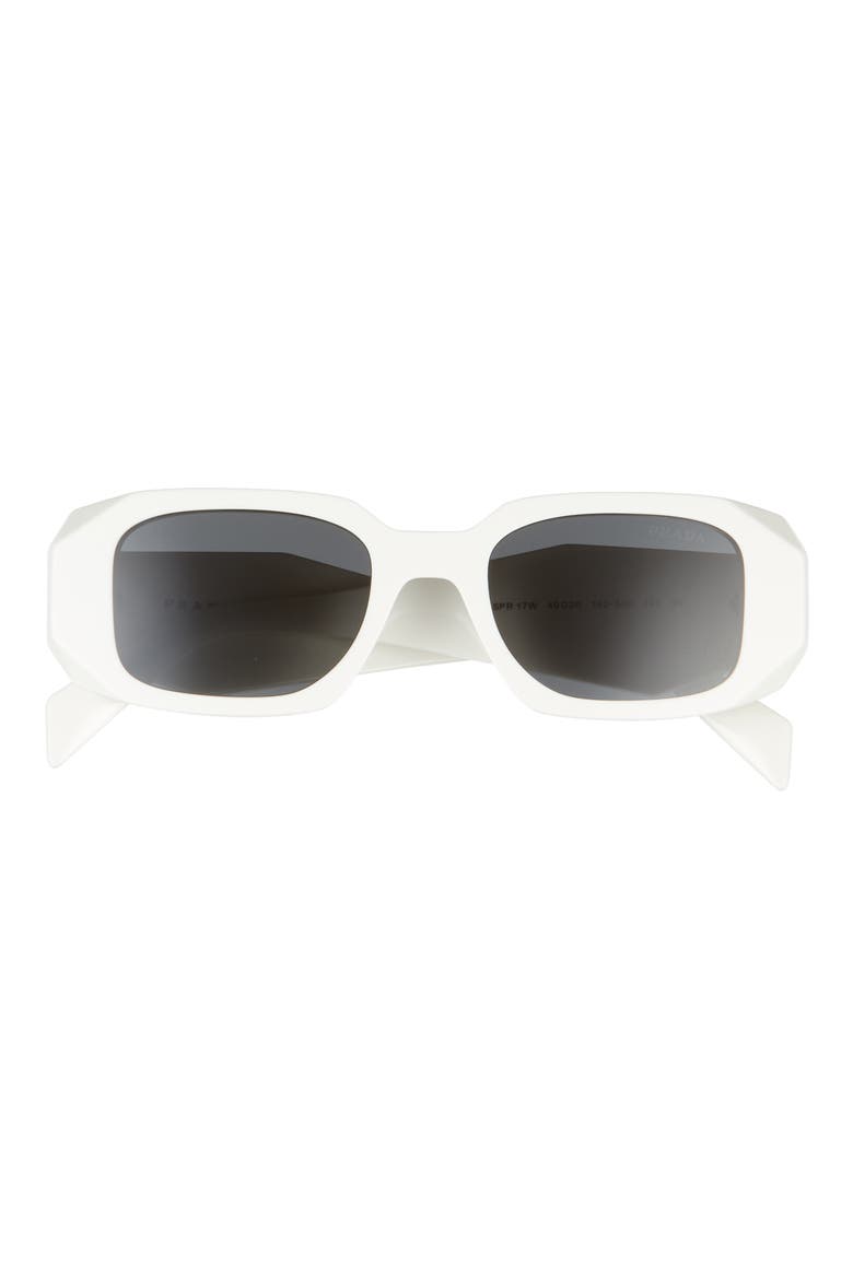 Runway 49mm Rectangular Sunglasses, Main, color, TALC/ DARK GREY