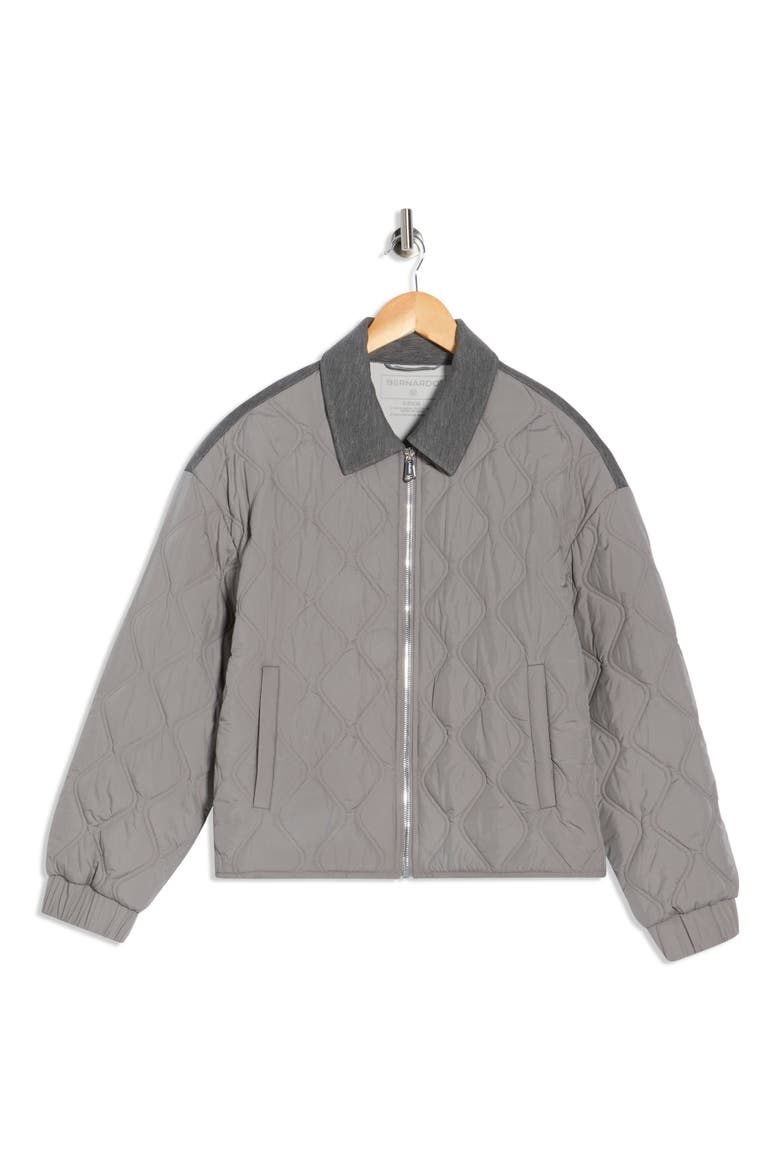 Mixed Media Liner Jacket, Alternate, color, STONE GREY/ HEATHER GREY