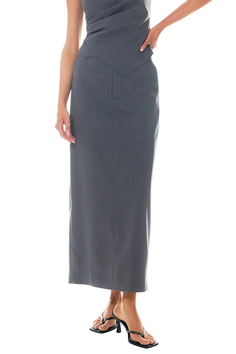 Mid Rise Maxi Skirt, Alternate, color, GREY