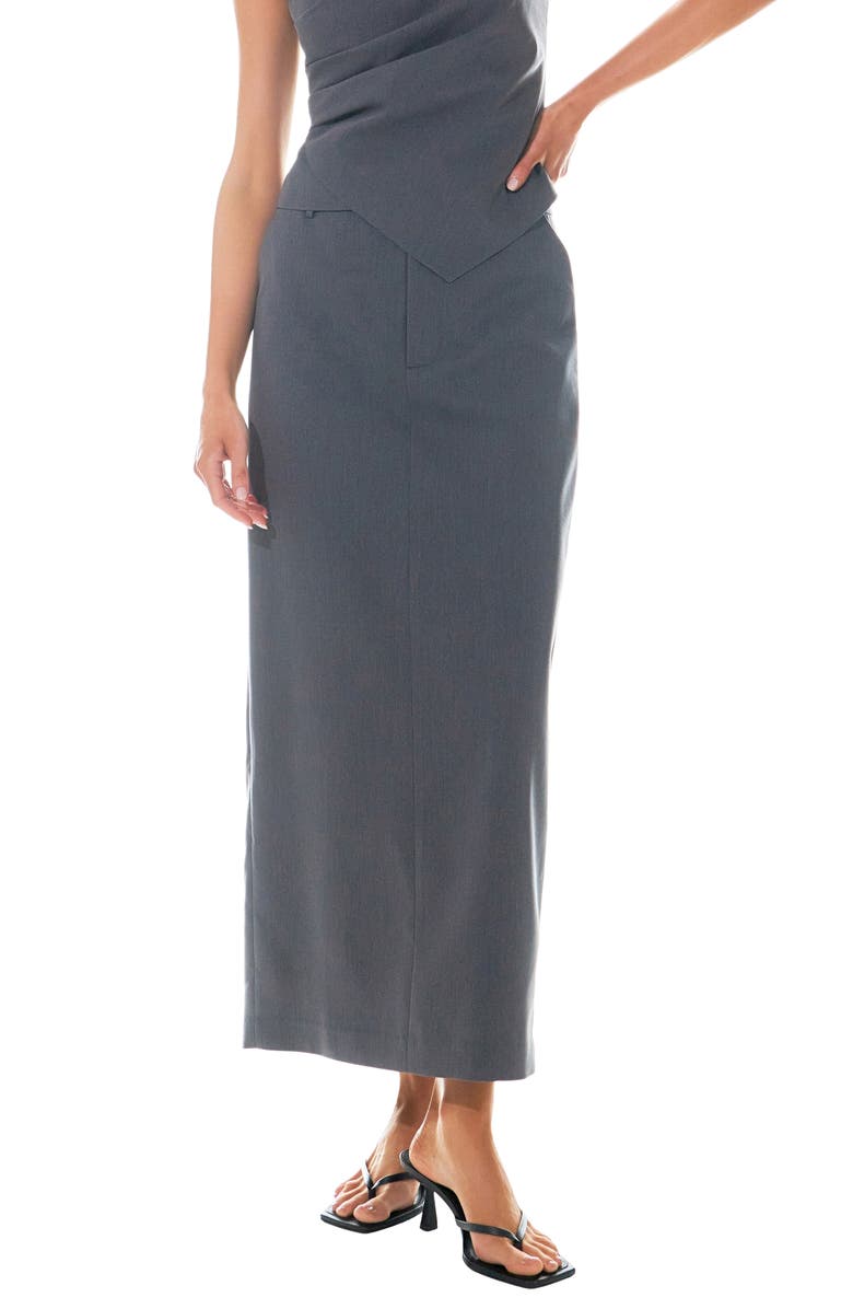 Grey Lab Mid Rise Maxi Skirt, Alternate, color, Grey