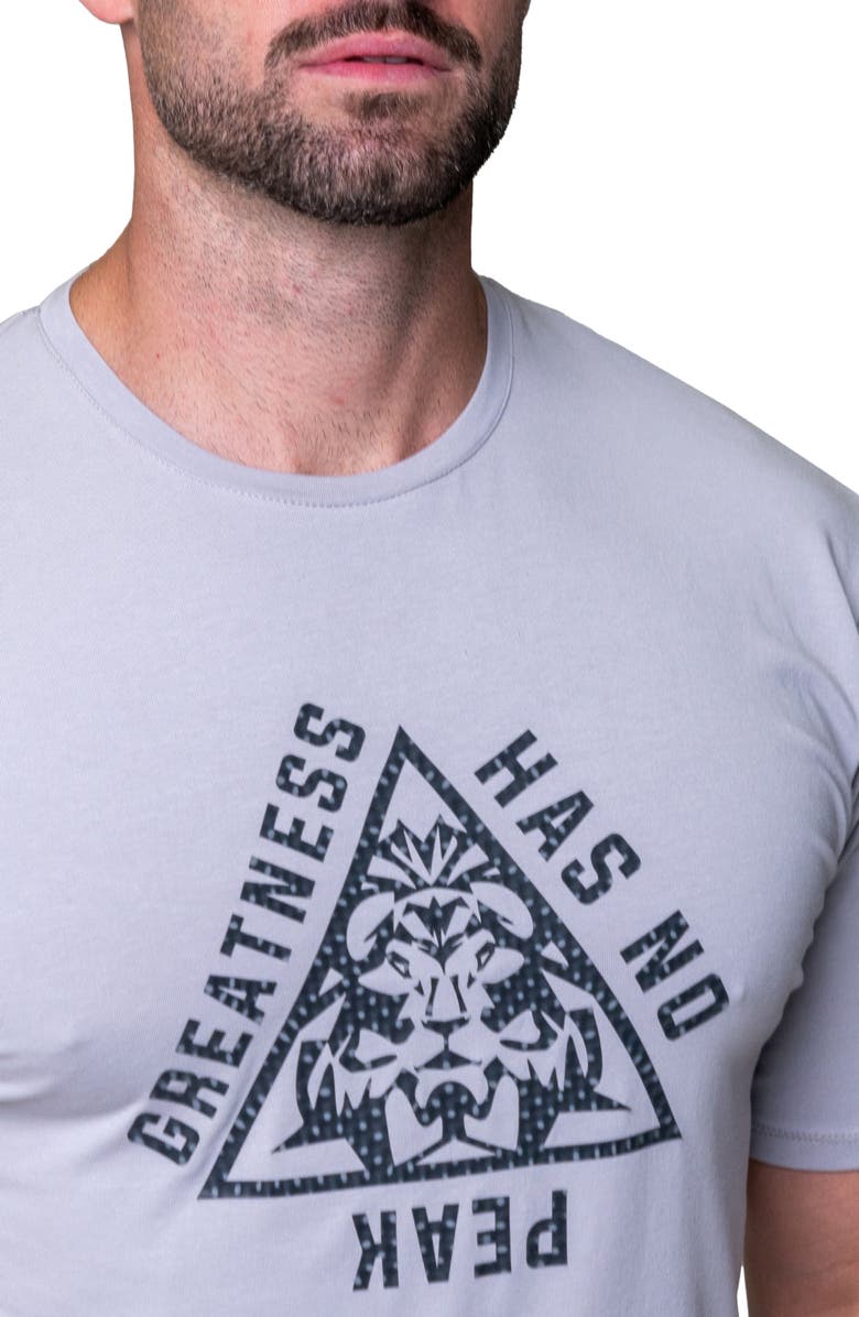 Maceoo Greatness Triangle Stretch Cotton Graphic T-Shirt, Alternate, color, White